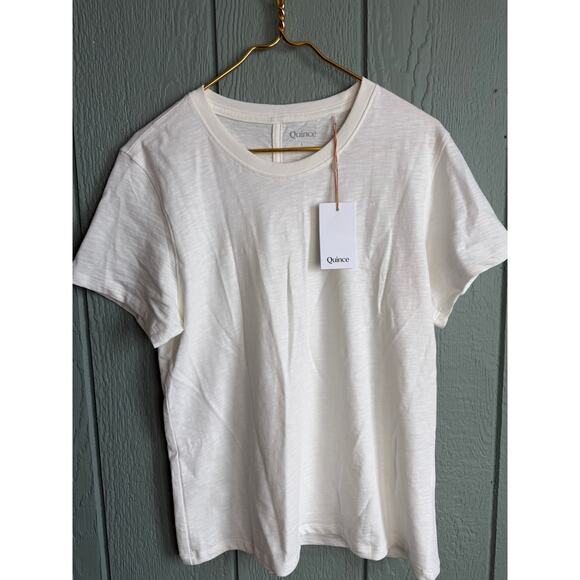 NWT Quince 100% Organic Cotton White T Shirt, Large - Picture 1 of 6